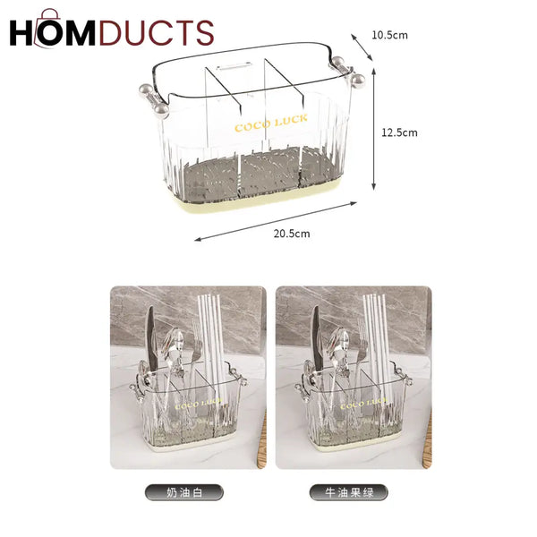 Minimalist Multifunctional Cutlery Holder with Draining Feature