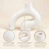 White Abstract Arch Sculptural Ceramic Vase features image