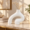 White Abstract Arch Sculptural Ceramic Vase lifestyle image