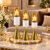 Modern White & Gold Glass Candle Holder Set of 3 styled in a premium home setting