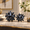Black Spiked Ceramic Corona Ball Showpiece – Big or Small styled in a premium home setting