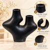 Black Double-Neck Abstract Ceramic Vase – 7 Inch features image