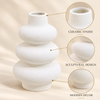 White Stacked-Ring Sculptural Ceramic Vase – 9 Inch product features