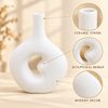 White Swirl Open-Centre Ceramic Vase – 10 Inch product features