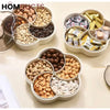 Modern 5-Compartment Serving Tray with Clear Lids - Keep Snacks Fresh & Organized
