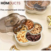 Modern 5-Compartment Serving Tray with Clear Lids - Keep Snacks Fresh & Organized