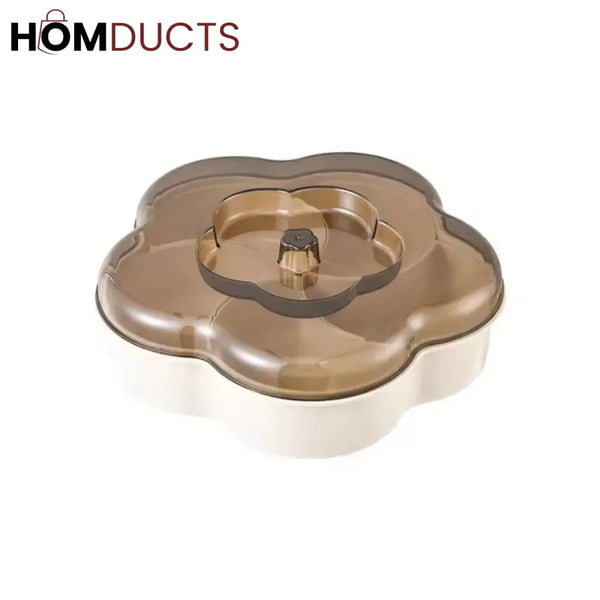 Modern 5-Compartment Serving Tray with Clear Lids - Keep Snacks Fresh & Organized