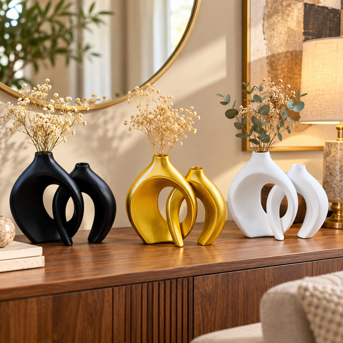 Modern Couple Resin Decorative Vase Set