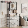 Modern Entryway Dustproof Shoes and Coat Rack with Hooks