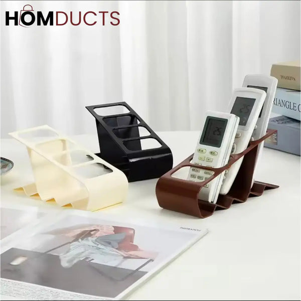 Modern Remote Control Holder Stand – 4-Slot Desk Organizer for TV & AC Remotes