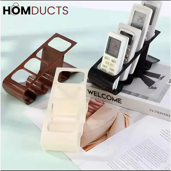 Modern Remote Control Holder Stand – 4-Slot Desk Organizer for TV & AC Remotes