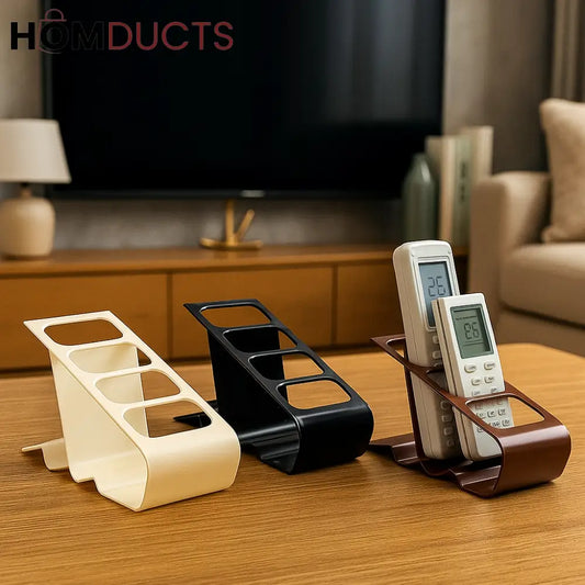 Modern Remote Control Holder Stand – 4-Slot Desk Organizer for TV & AC Remotes