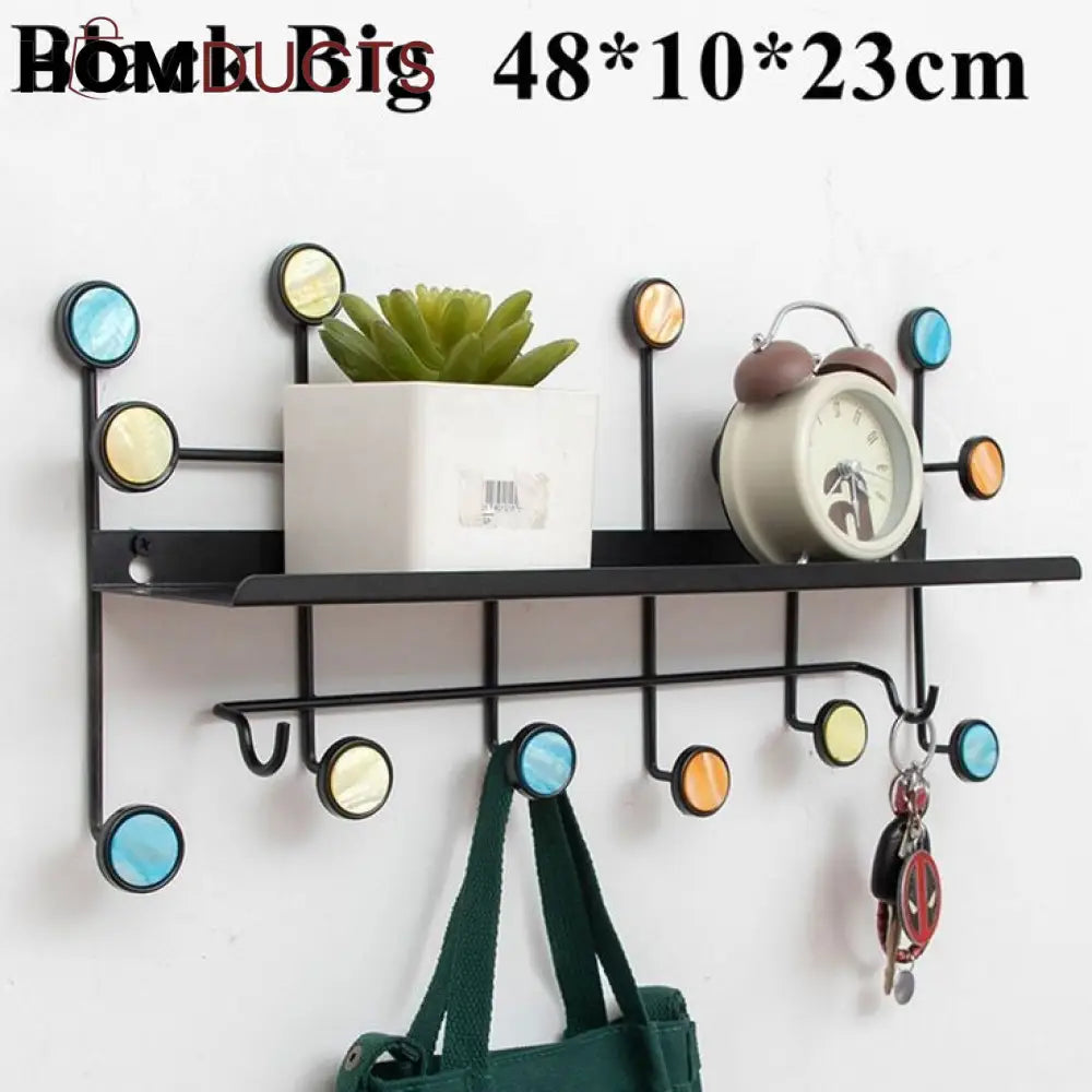 Modern Style Wall Shelf With Hooks