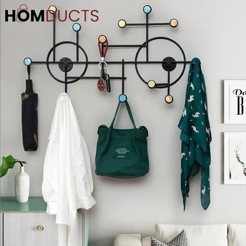 Modern Style Wall Shelf With Hooks Circle