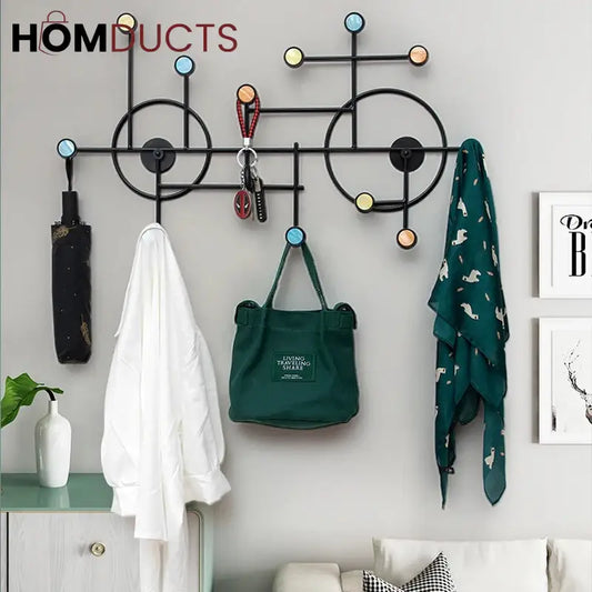 Modern Style Wall Shelf With Hooks Circle