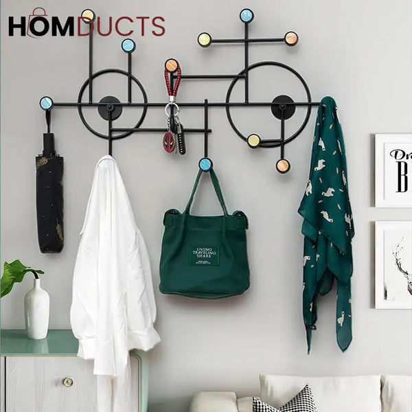 Modern Style Wall Shelf With Hooks Circle