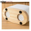 Modern White Kitchen Utensil Holder with Natural Wooden Base - Stylish & Space-Saving Countertop Organizer Dining