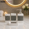 Mosaic Luxe Ceramic Bathroom Accessory Set – 4 Piece