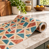 Teal terracotta mosaic self adhesive sheet