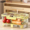 Multi-Layer Airtight Vegetable Storage Container with Drain Tray & Freshness Lock for Fridge and Kitchen