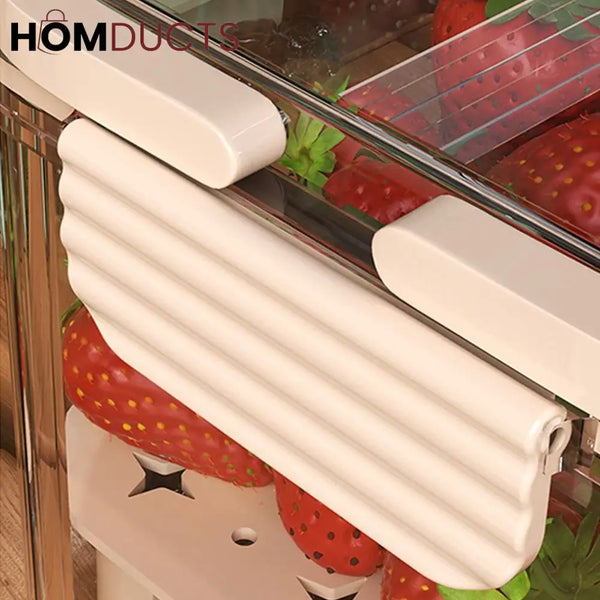Multi-Layer Airtight Vegetable Storage Container with Drain Tray & Freshness Lock for Fridge and Kitchen