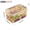 Multi-Layer Airtight Vegetable Storage Container with Drain Tray & Freshness Lock for Fridge and Kitchen