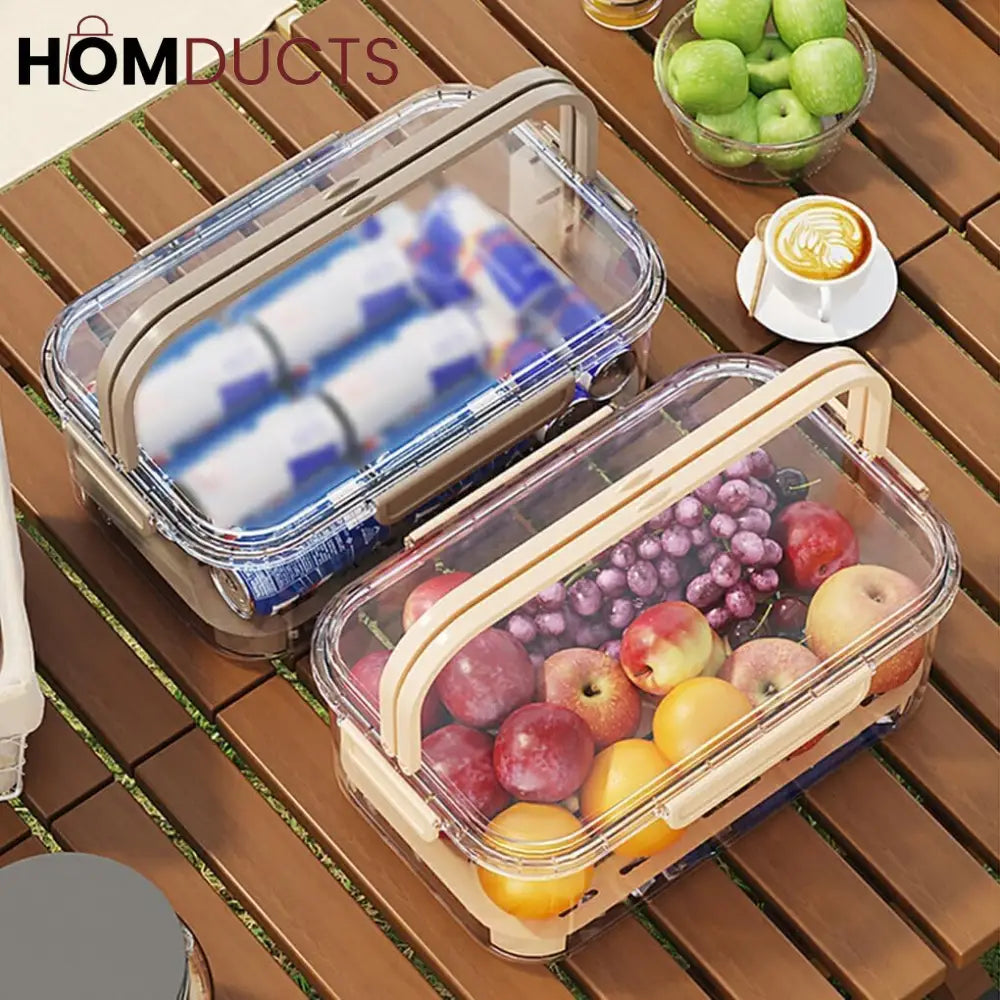 Multi-Layer Airtight Vegetable Storage Container with Drain Tray & Freshness Lock for Fridge and Kitchen