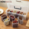 Multi-Purpose Storage Box with Handle – 6 Removable Compartments for Spices Cables Crafts & More