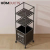 Multi-Tier Laundry Storage Rack with Rolling Wheels – Washday Hamper Organizer for Bathroom & Laundry Room