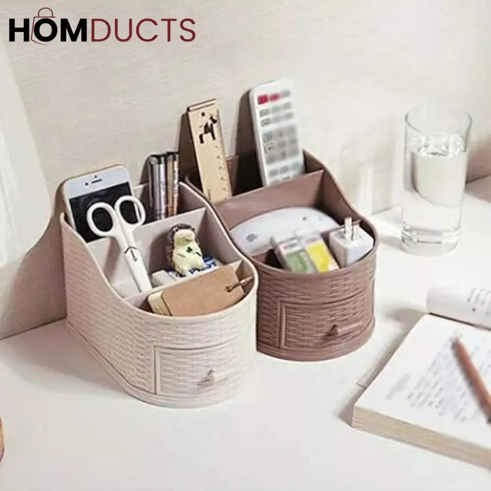 Multifunctional Desktop Storage Box & Organizer: Cosmetic, Makeup Brush, Home Office, Bathroom