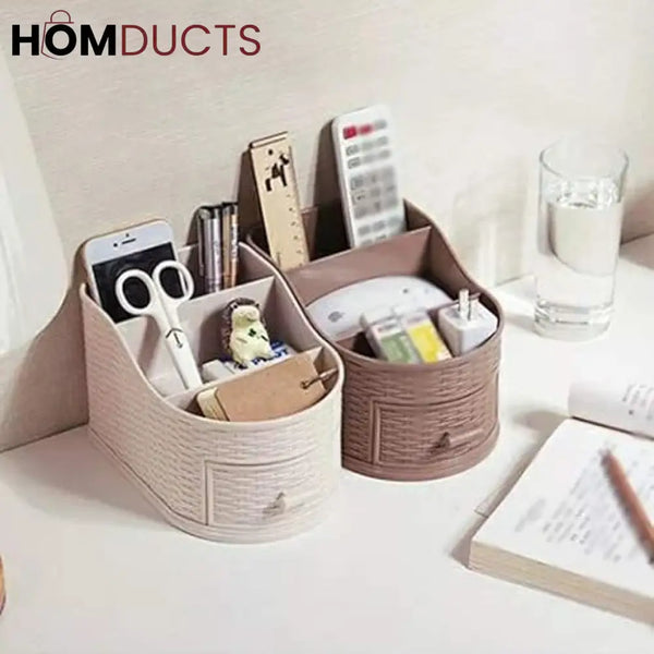 Multifunctional Desktop Storage Box & Organizer: Cosmetic, Makeup Brush, Home Office, Bathroom