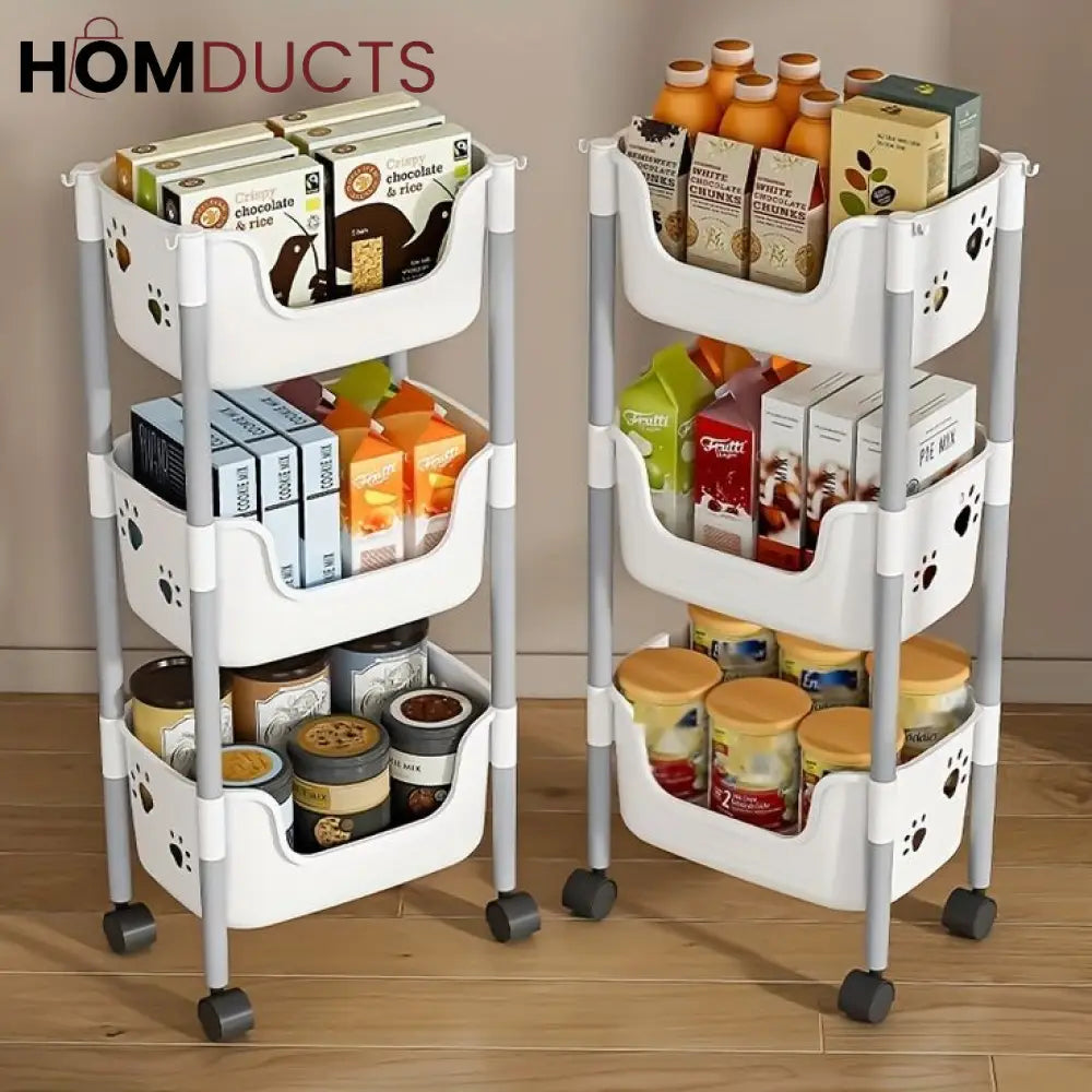 Multifunctional Storage Trolly With Wheels