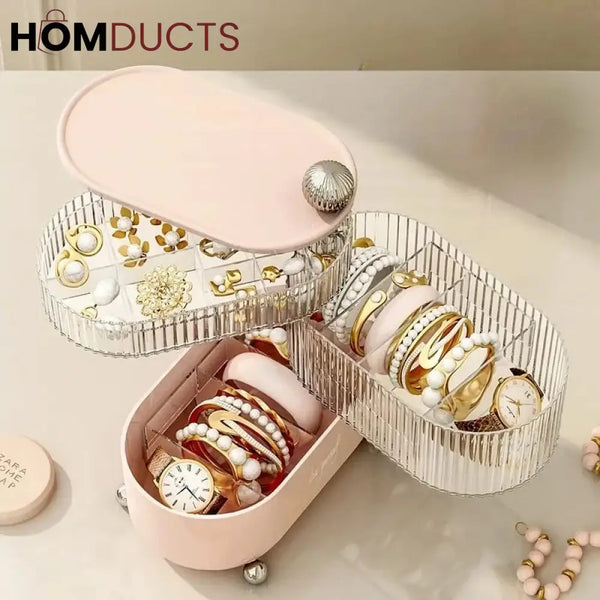 Multilayer Glam Jewelery Organizer Pink J & C