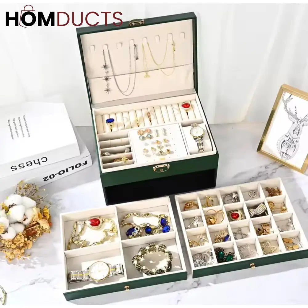 Multilayer High-end Jewelry Organizer With Lock