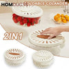 Multipurpose Fruit Storage Container with Built-in Strainer and Handle - Fresh Produce Washer and Drainer Bowl