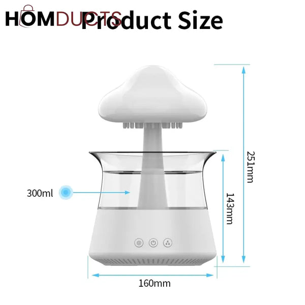 Mushroom Rain Humidifier With Night Light