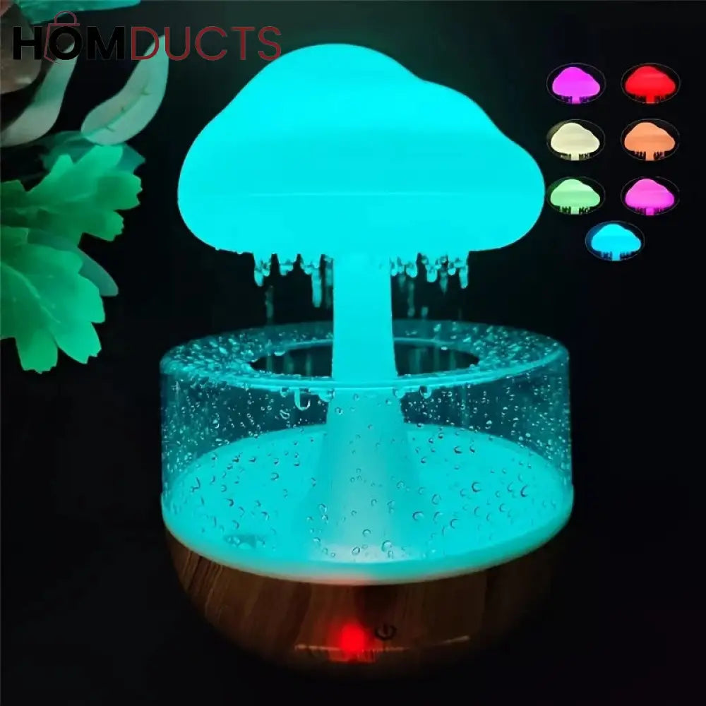 Mushroom Rain Humidifier With Night Light