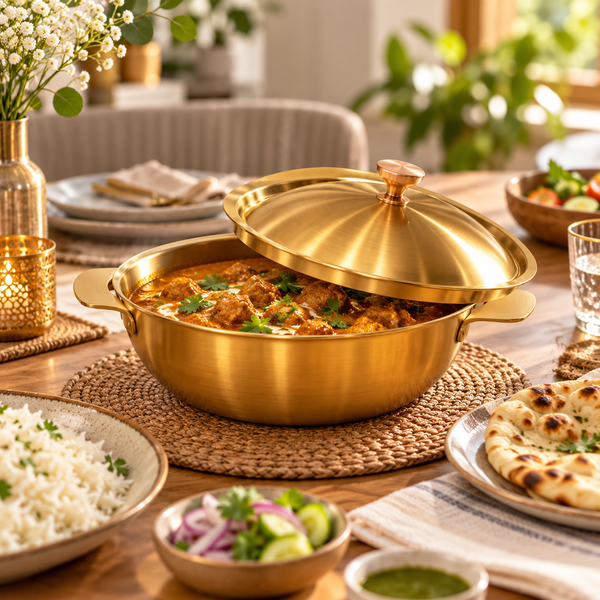Gold Stainless Steel Curry Serving Pot