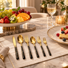 6-Piece Black & Gold Fruit Fork Set