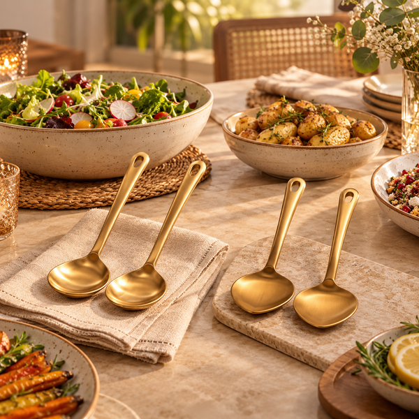 Gold Stainless Steel Serving Spoon
