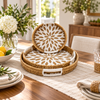 3-Piece Round Woven Serving Tray Set