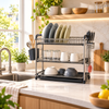 Large Multi-Tier Stainless Steel Dish Rack