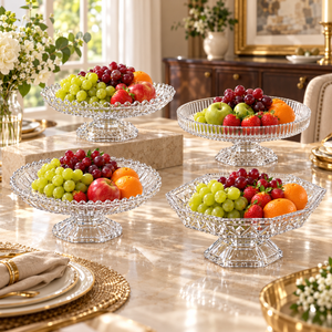 Crystal Glass Pedestal Fruit & Dessert Plate