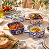 Patterned Ceramic Bowl with Side Handle