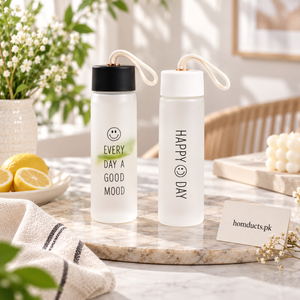 400ml frosted glass bottle with carry strap