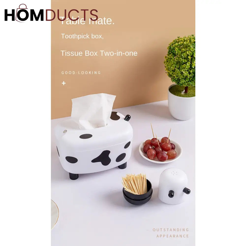 New Creative Desktop Tissue Box With Toothpick Holder