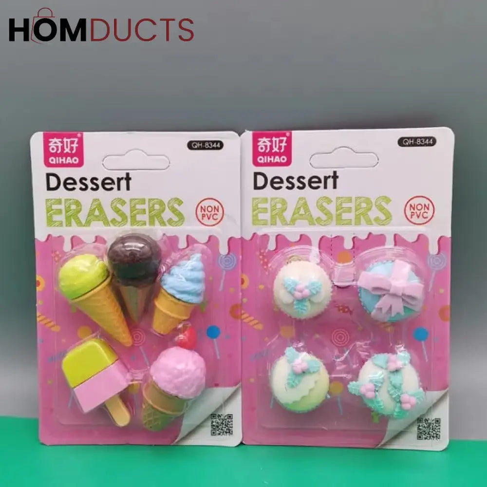 New Fancy Ice Cream Erasers Set