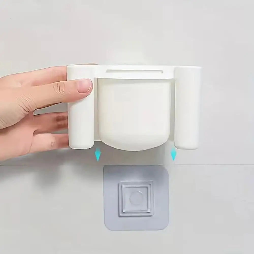 No-Drill Wall Mount Toothbrush Holder Shelf with Cup | Bathroom Organizer