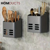 WALL-MOUNTED CUTLERY RACK – NO-DRILL SPACE-SAVING WITH DRAINING BASKET