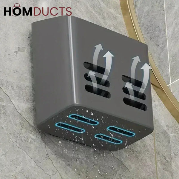 WALL-MOUNTED CUTLERY RACK – NO-DRILL SPACE-SAVING WITH DRAINING BASKET